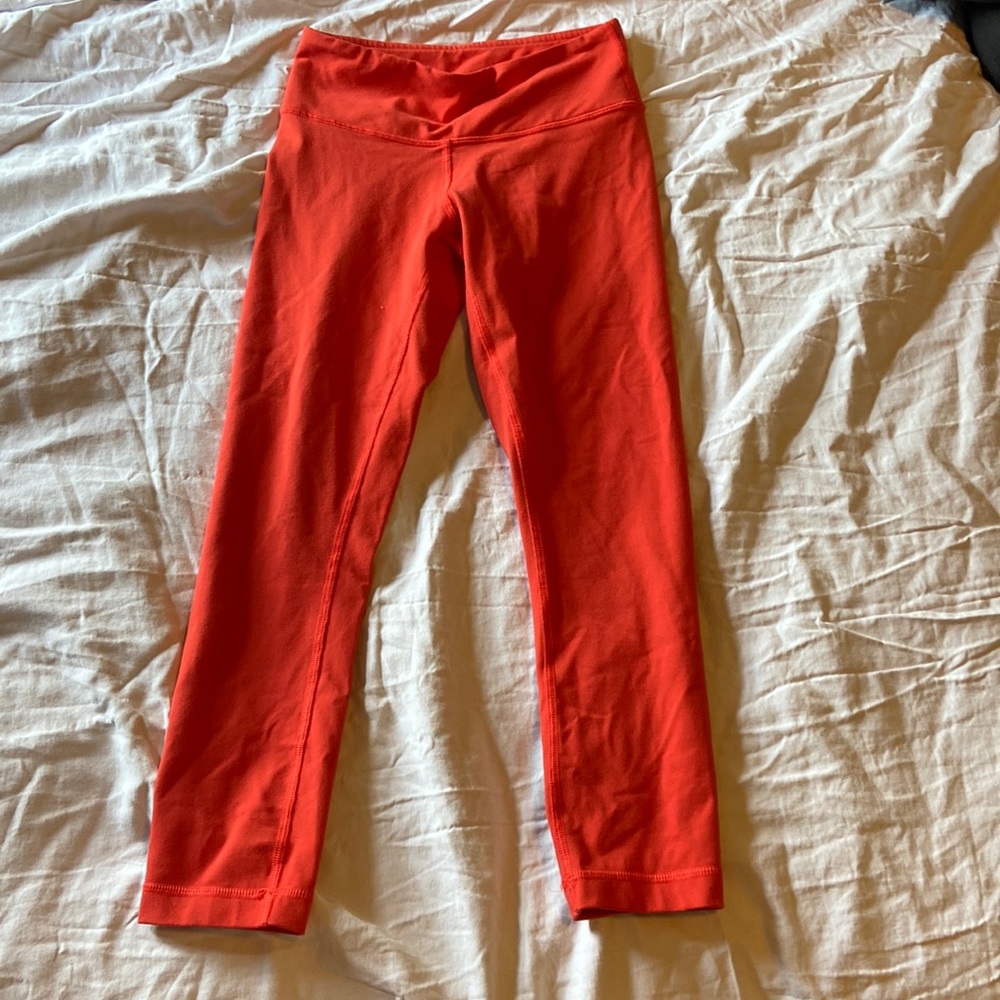 Orange Lululemon Capri Leggings size 0